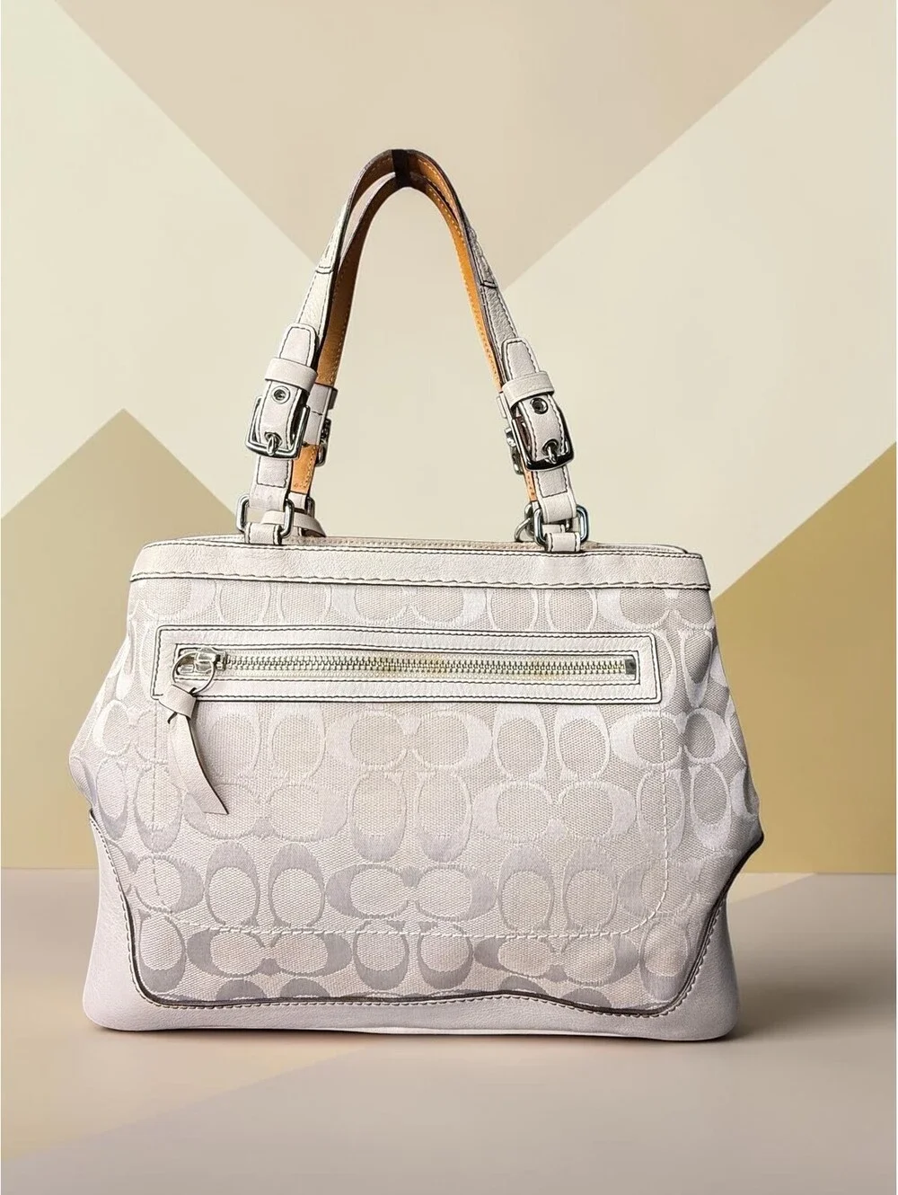 Coach Vintage Hamptons Monogram Satchel & Legacy Leather Wristlet Set